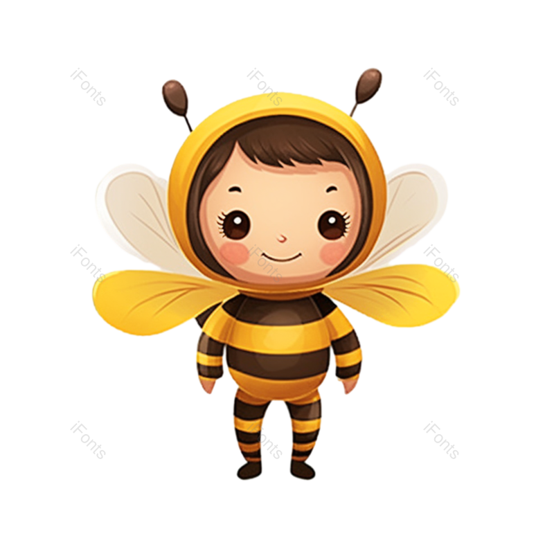 插图图片,儿童元素,蜜蜂PNG,小蜜蜂免抠素材